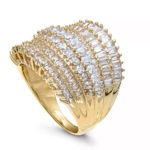 Cubic Zirconia Multi Row Princess, Baguette & Pave Band (4-1/5 ct.
